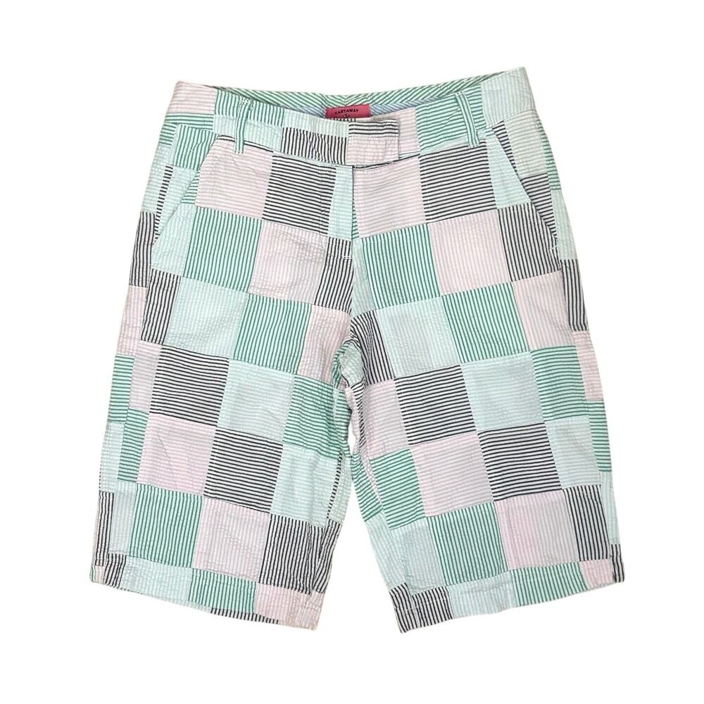 Castaway Nantucket Patchwork Pastel Plaid Bermuda Shorts Women’s Size 4 Coastal